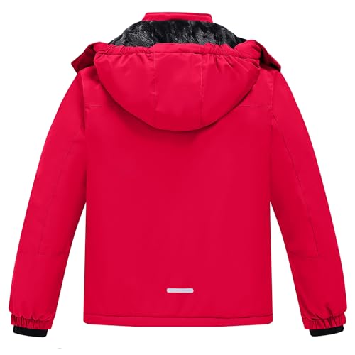 Image of Winter Jacket for Boys and Girls Waterproof Ski Jacket Winter Snow Coat Hooded Fleece Windproof with Zip Pockets