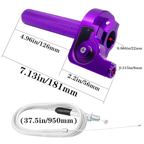 Image of Motorcycle Throttle Assembly,7 /8 inch Quick Twist Throttle Grips with Throttle Cable Aluminum Alloy Universal for CRF KLX SSR TTR 110 125 150 250cc Dirt Pit Bike ATV Mini Bike