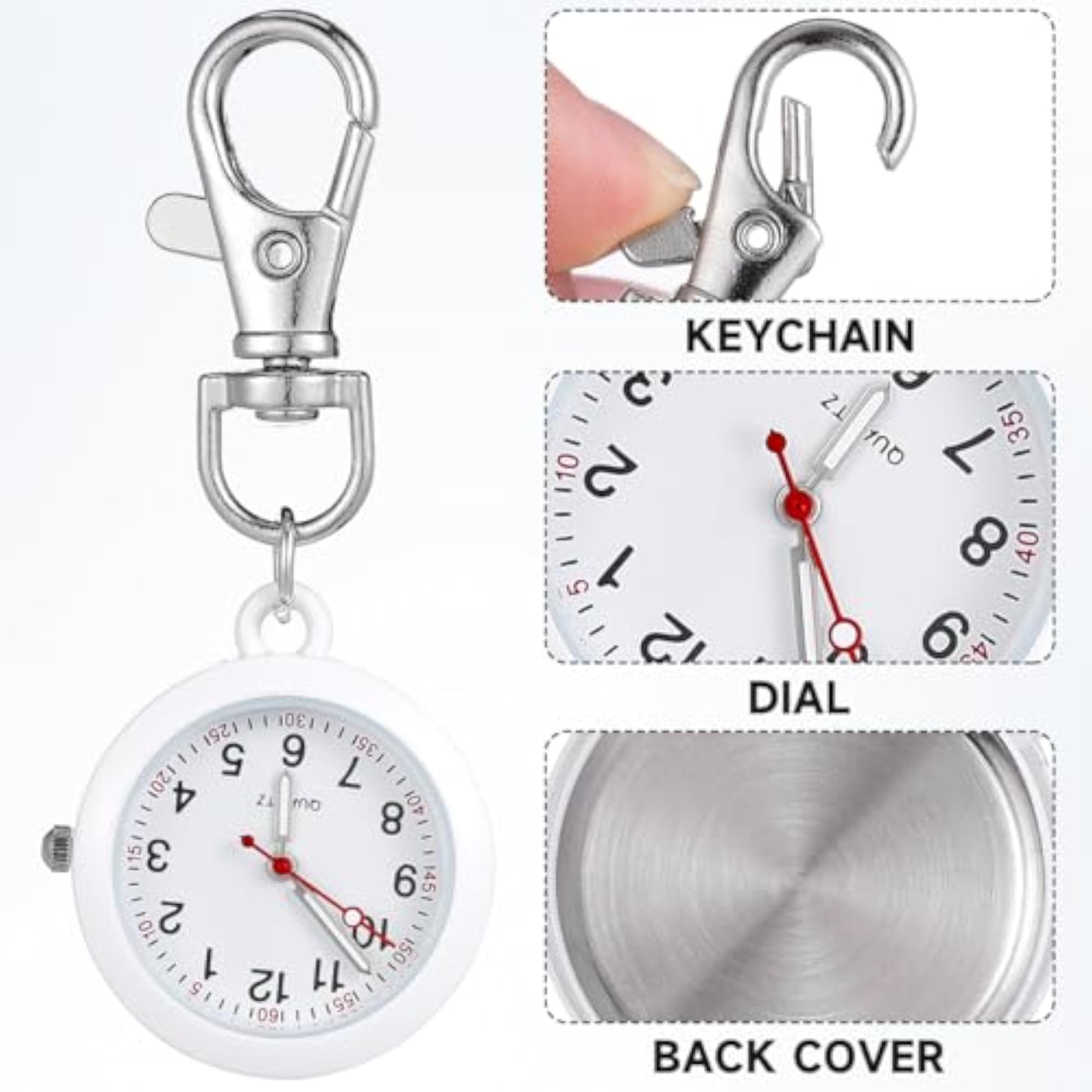 Portable Nurses Watches with Key Buckle