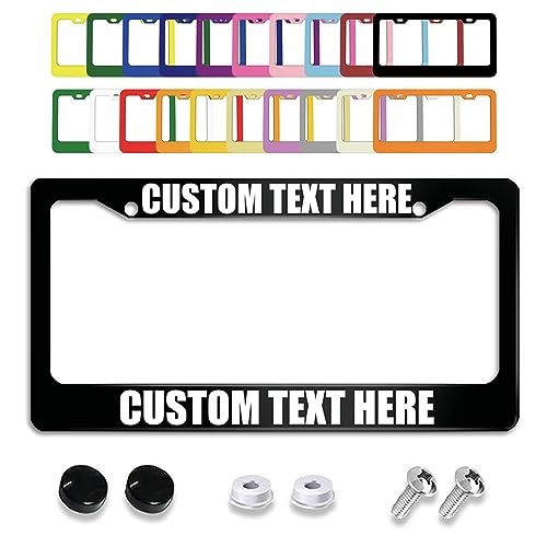 Custom License Plate Frame Add Your Text Image Logo Personalized License Plate Frame Custom License Plate Frames for Cars