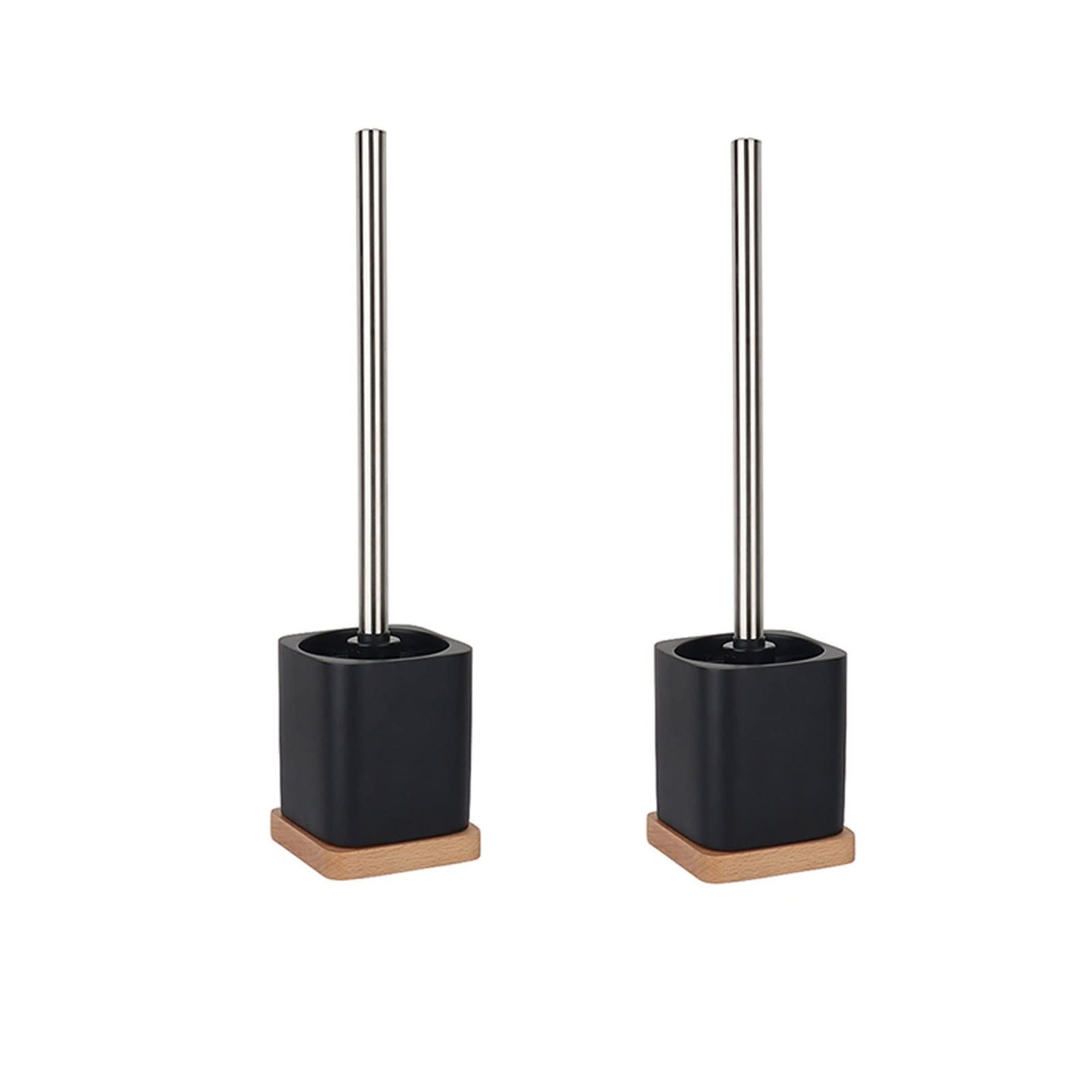 Escobilla Baño/Escobilla y Portaescobillas de Baño Escobilla de inodoro, cuadrada con soporte Escobilla de inodoro negra Escobilla de inodoro de diseño simple Limpieza de baño doméstico Juego de escob