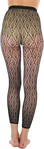Image of ToBeInStyle Women's Single Floral Lace Fishnet Tights Footless & Stirrup Design