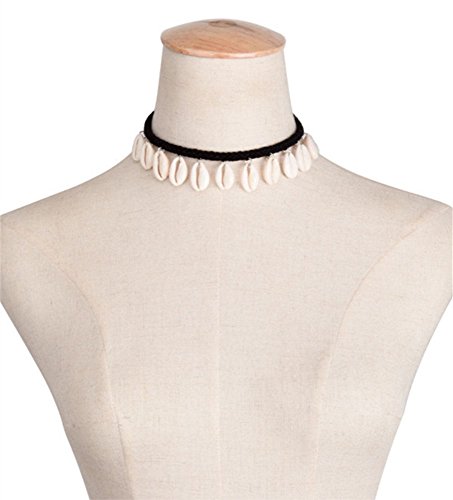 Honbay Natural Shell Cowry Clavicle Necklace, Seashell Drop Short Necklace Choker For Women And Girls #TOP2