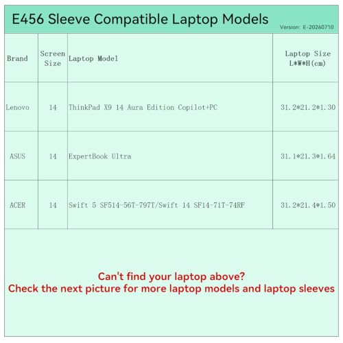 Image of Smatree Elite Laptop Sleeve for 14 inch Lenovo ThinkPad X9, ASUS ExpertBook Ultra, ACER Swift, Protective Laptop Case with Pocket(E456)