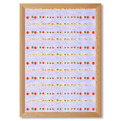 Framed Colorful Dot Garland Poster Canvas Print Art for Living