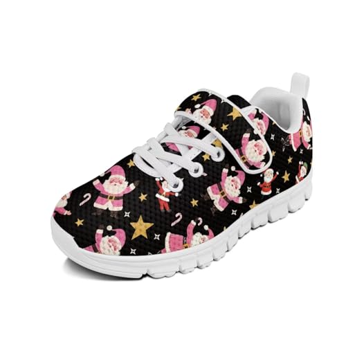 Christmas Sneakers for Boys Girls Non Slip Breathable Athletic Walking Shoes Kids Single Buckle Mesh Sneaker2