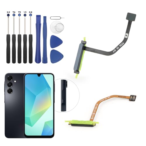 Fingerprint Sensor Flex Cable for Samsung Galaxy A16 5G A166B A166U Power On Off Button Flex Cable Replacement with Tools