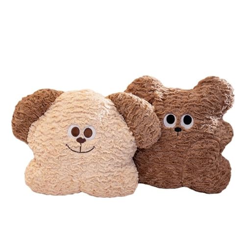 Ueiwffzo Kuschelkissen Hund/Bär 33cm Kreative Flauschige Kissen, Kinderkissen Bär Niedliches Plüschkissen, Sofakissen Kuscheltiere Kawaii Weiche Sofadekoration, Geschenke (Hund)