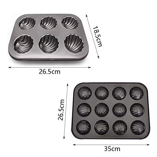 Waylenbo Madeleine- Pan 2 Pack, 12-Cavity Nonstick Shell-shaped Madeleine- Mold Cake Pan, Carbon Steel Baking Sheet Cookies Tray for Oven Baking, Even Heat Distribution, Dishwasher Safe by Waylenbo - Image 4