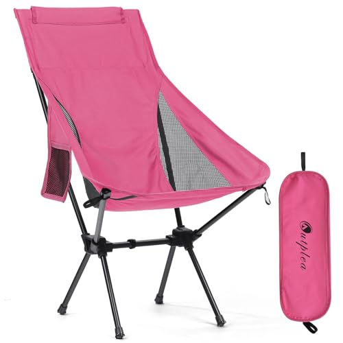 Outplea Chaise Pliante Camping Confortable Légère, Chaise de Plage Pliable Haut, Siege Camping Pliable Portable de Exterieur Randonnée Peche Jardin...