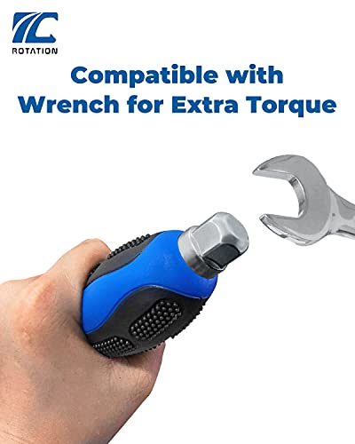 Magnetic Screwdriver Set 12 Pcs With Black Tips, 6 Phillips And 6 Flat Head Screwdrivers, With Go-Thru Steel Blades, High Torque For Fastening And Loosening (Black Tip_Matt Blade) #TOP2