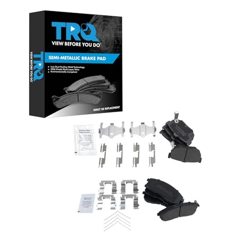 TRQ Brake Pads Semi-Metallic Compatible with 1989-1990 Nissan Maxima