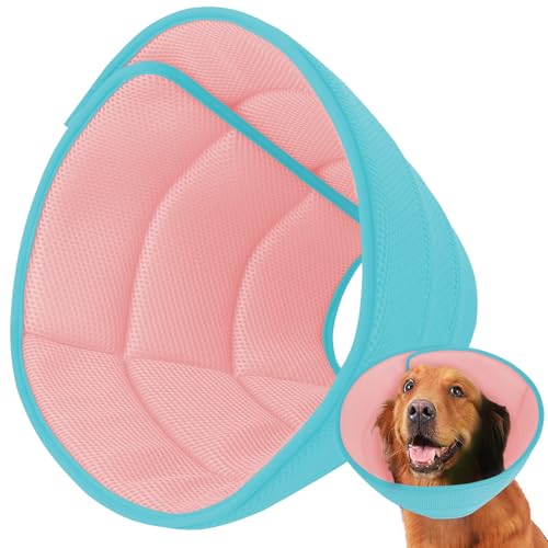 Image of Soft Dog Cone Collar After Surgery Alternative for Dogs to Stop Licking, Comfort Collars for Large /Medium /Small Pet, Adjustable Elizabethan Neuter Recovery E Cones of Shame Neck & Head Ecollars