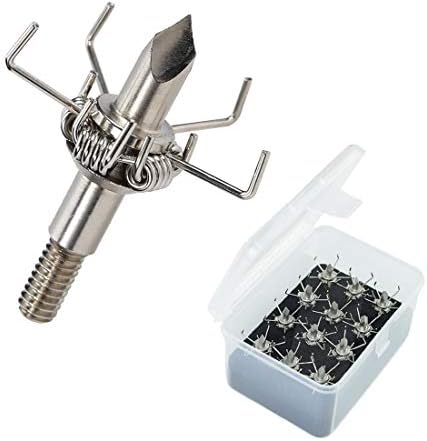 Ontsho 100 Grain Small Game Broadheads 12PK Judo Points with Broadhead Case Small Game Arrow Tips Screw-in Arrowheads