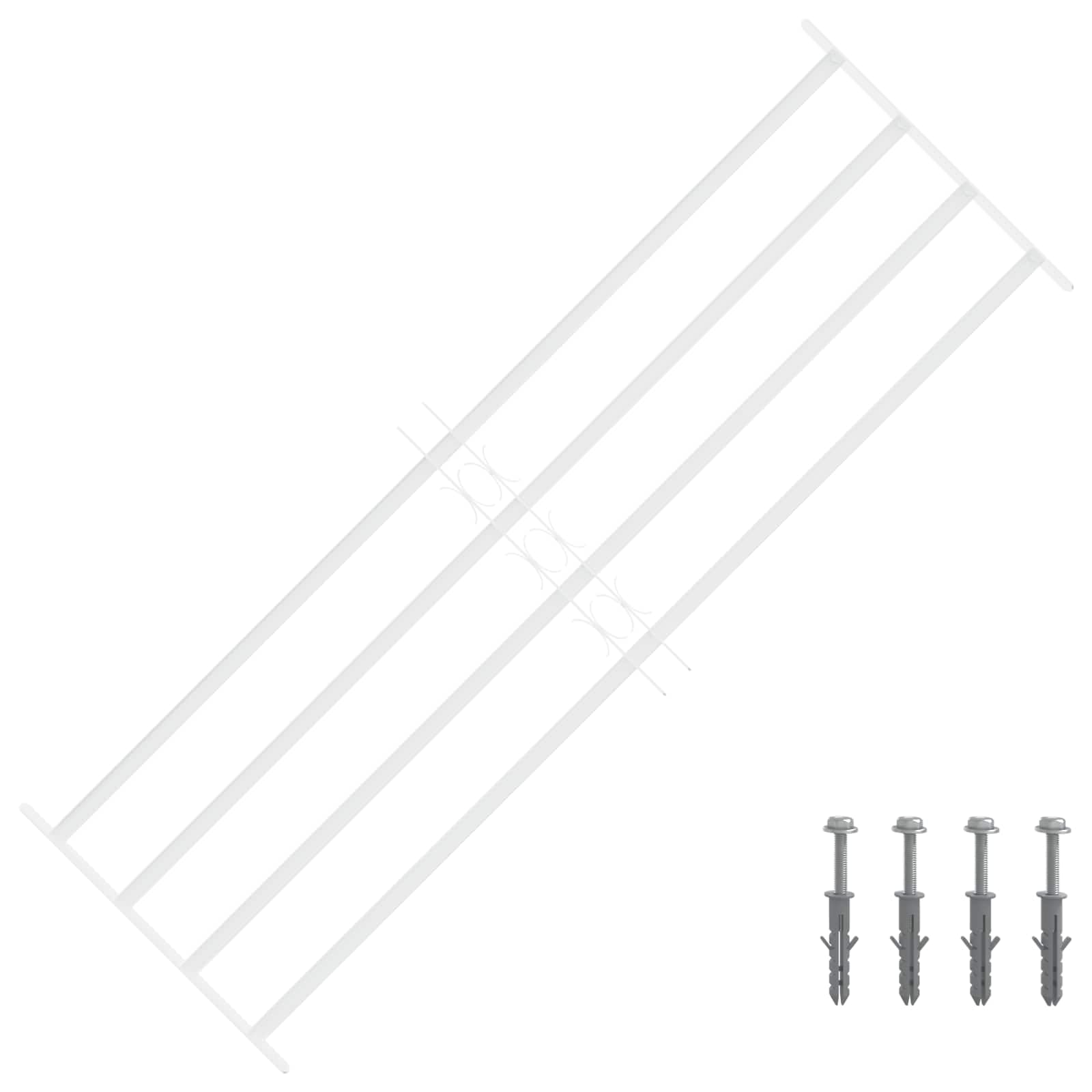 Reja de Seguridad para Ventanas con 4 Barras Transversales para planta baja,balcón,ventana de bodega,ventanas exteriores,Reja antirrobo 93-174 cm