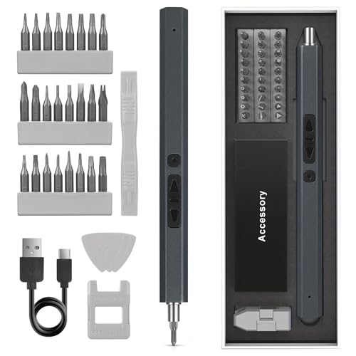 Kit Chave de Fenda Precisão Elétrica Parafusadeira Recarregável a Bateria