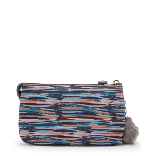 Image of Kipling Creativity L Pouch, Lightweight Large Organizer Case with Zip Closure & Multiple Compartments, Versatile Everyday Travel Cosmetics & Accessories Bag - Mineral Stripes