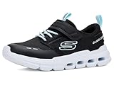 Skechers Girls Glide-Step Flow Sneaker, Black, 11 Little Kid