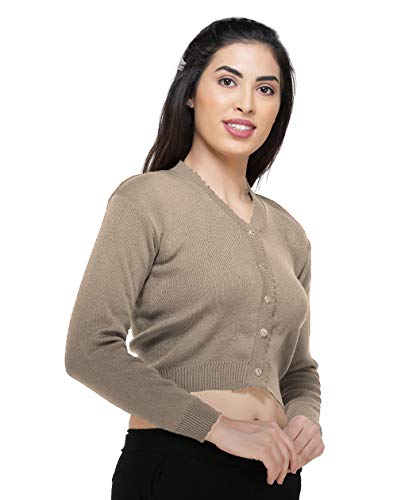 Image of Women Winter Wear V-Neck Full Sleeves Regular Fit Woollen Blouse