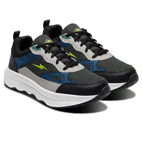 Image of BRUTON Men's Casual Sneakers Shoes | Lightweight & Trendy Lace-Up Fashion Sneakers | Black