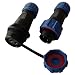 Produktbild 230V 12V IP68 13mm 2,3-polig, 2-Pin, 3Pin Rundstecker, Buchse, Verbinder Stecker mit Deckel, Steckverbindung, Steckverbinder wasserdicht für Garten Boot KFZ (2-Pin)