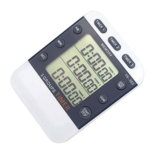 Milisten Chronomètre Sportif à Affichage 3 Lignes Solide sans Pile Minuterie Numérique Multifonction Légère Cuisine Et Entraînement Stop-Watch Compte à Rebours Mémoire