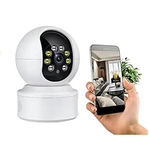 Moniteur de surveillance de sécurité Baby Monitor Camera With WiFi 1080P Video Surveillance IP CCTV Cam Security System Color Night Vision 360° Viewing Two Way Audio pour la sécurité à domicile ( Colo