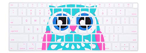 HRH Silicone Keyboard Cover Skin for MacBook Newest Air 13 Inch 2018 Release A1932 with Retina Display and Touch ID USA Layout,Owl