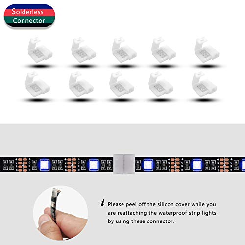 Awsom 4 Pin Rgb Led Strip Connectors 10Mm Set, Rgb Led Strip Extension Cable Wire, Solderless Led Connectors 10Mm For 5050 3528 Rgb Led Strip Lights … #TOP3