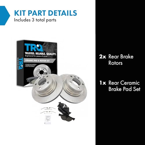 Image of TRQ Rear Ceramic Brake Pad and Rotor Set