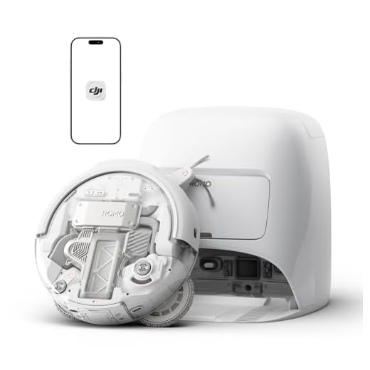 DJI ROMO A Saugroboter mit Wischpads und Transparentem Design, 25.000 Pa Saugkraft, Hinderniserkennung auf Drohnen-Niveau, 200 Tage Wartungsfreier Betrieb, Autom. Wischpadreinigung und -Trocknung