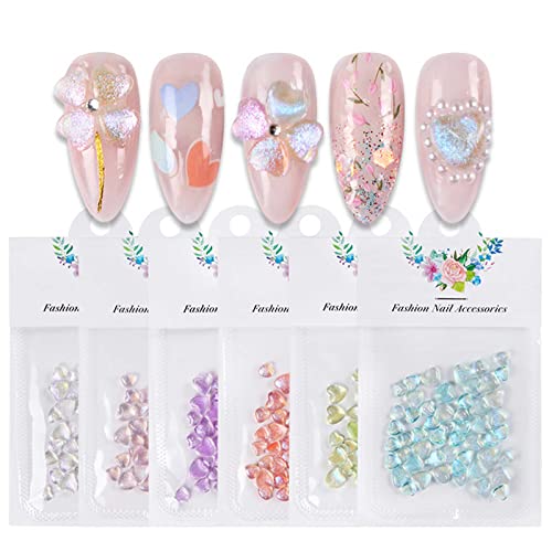 Valentines Day 3D Heart Love Nail Art Charms, Nail Rhinestones (or Gems) for Acrylic Nail Colorful Nail Supplies Nail Art Design Decoration Accessories