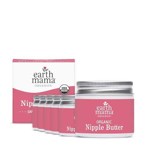 Image of Earth Mama Organic Nipple Butter™ | Nipple Cream Safe for Breastfeeding | Postpartum Essentials for Nursing | Non Lanolin Nipple Cream, 2 fl oz (6-Pk)