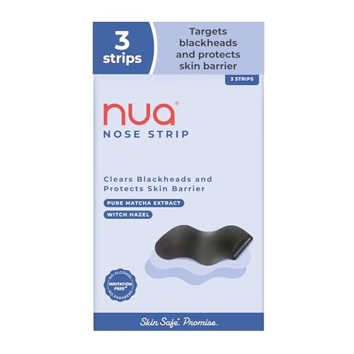 Image of Nua Nose Strip | Removes Blakcheads & Whiteheads | Absorbs Excess oil & Sebum | Pure Matcha and Witch Hazel | 100% Natural Extracts | Works within 10 minutes | Protects Skin Barrier | Safe on Skin
