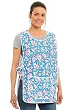 Delantal de tabardo con diseño floral para mujer, con bolsillo frontal, elegante, delantales casuales para mujer, para usar en el hogar, cocina, restaurantes, cafeterías, fabricado en el Reino Unido,