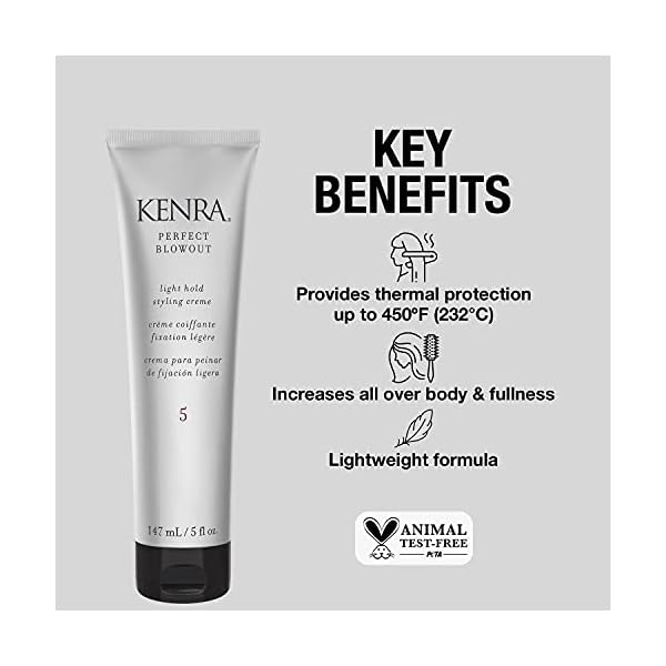 Kenra Perfect Blowout 5 | Light Hold Styling Crème | Provides Thermal Protection | Increases All Over Body & Fullness | Lightweight Formula | All Hair Types | 5 fl. Oz