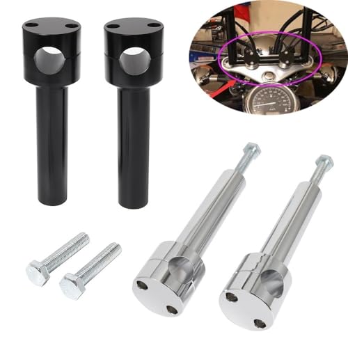 Montants guidon moto : kit adaptateur fixation alu CNC noir 22mm 25mm pour VTT
