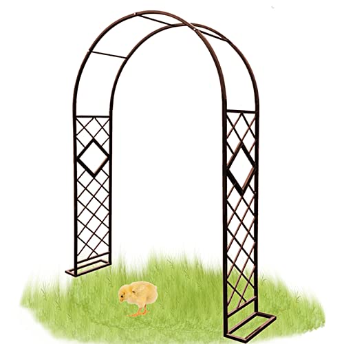 Rosenbogen aus braunem Metall, für den Außenbereich, robust und witterungsbeständig, ideal für Kletterpflanzen, erhältlich in den Größen 140 cm, 200 cm, 280 cm, 300 cm, 380 cm.