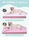 KSIIA Orthopedic Dog Bed - Waterproof & Washable with Removable Cover, Deluxe Plush Egg Crate Foam Design for Large Dogs, 35x22 Inch Pink Dog Crate Bed