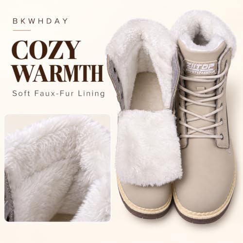 BKWHDAY Winter Boots for Women Snow Boot Waterproof Non Slip - image 3