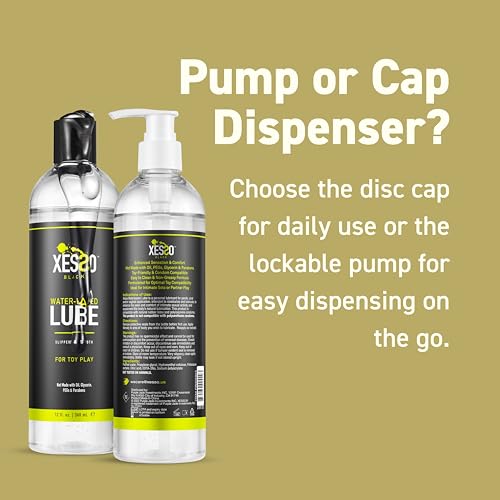 XESSO Water-Based Toy Lube 12 fl oz, Toy-Safe Personal Lubricant, All-Natural Without Glycerin & Parabens, Non-Staining, Slippery Massage Gel for Women, Men, Couples. Discreet Packaging