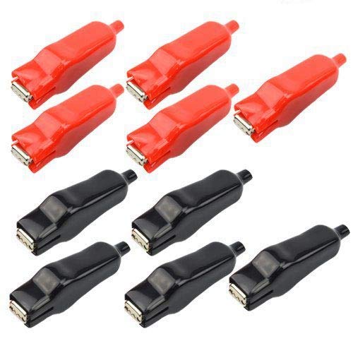 WMYCONGCONG 10 PCS Insulated Alligator Clips Electric Test Clips Alligator Clamp for Car Auto Vehicle, Black Red (20A)