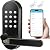 Keyless Entry Keypad Electronic Door Lock: Sifely Digital Smart Lock with Code, Electric Deadbolt Door Knob/Handle for Front, Interior, Exterior & Bedroom Doors (Black, App Control, No Fingerprint)