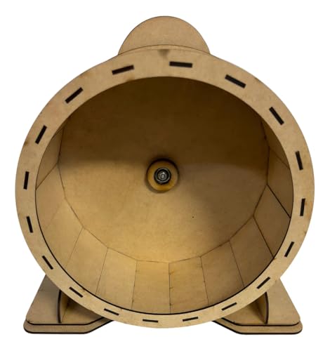 Roda de Exercício para Hamster com Rolamento Silencioso, MDF, 15 cm de Diâmetro, Montada e Testada