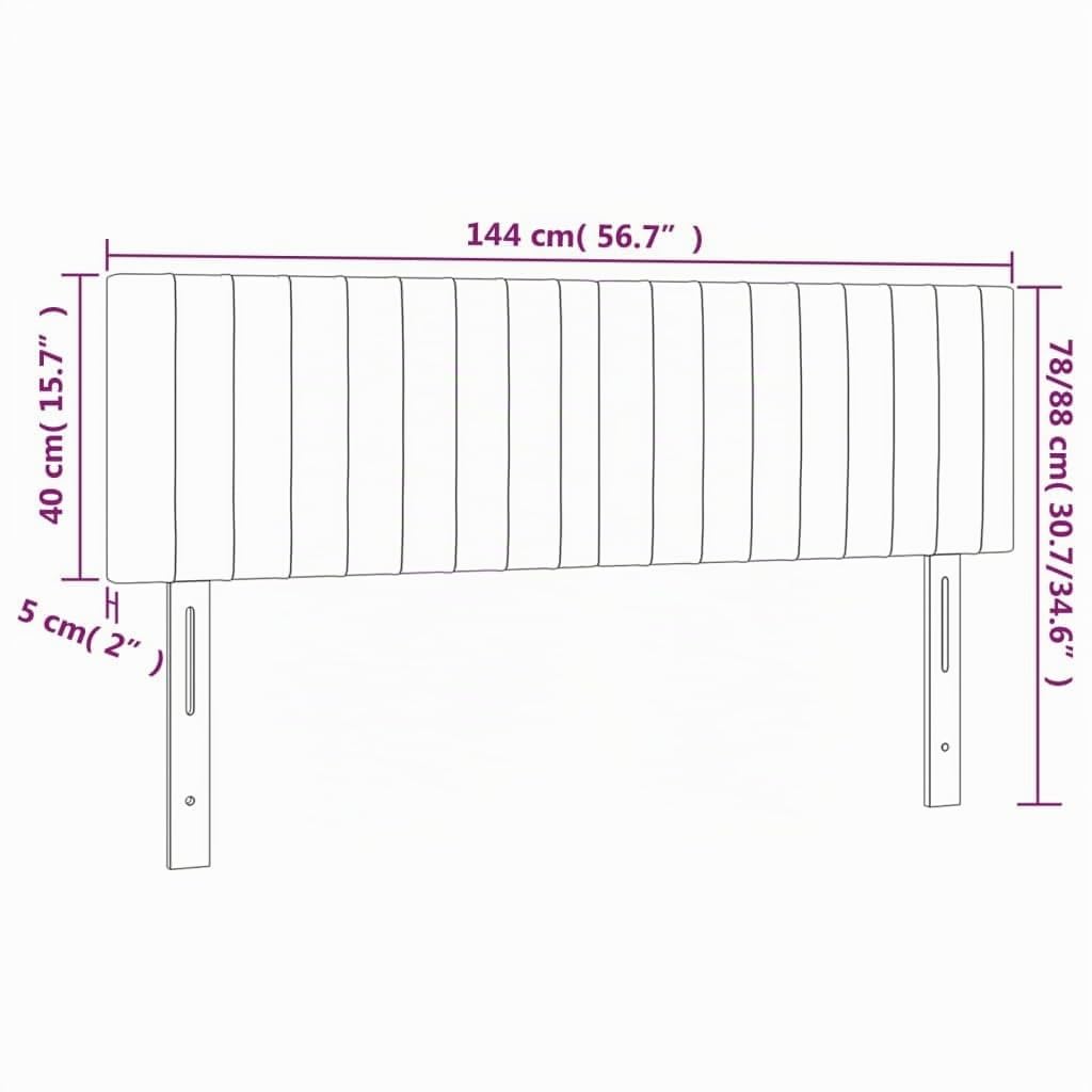 vidaXL Têtes de lit Gris foncé 144x5x78/88 cm Velours