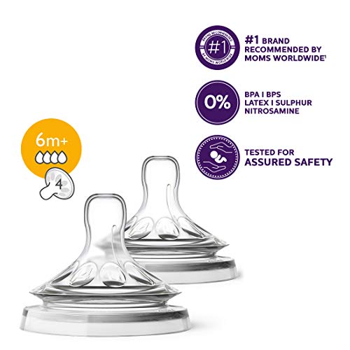 Image of Philips Avent Natural Teat Fast Flow 6 Months+ (2pcs) with Philips Avent Anti Colic Bottle 125ml (Twin Pack)