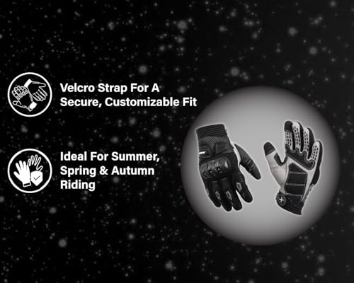 Image of Axor Airstream Riding Gloves Providing Enhanced Grip and Impact Protection with Touchscreen Functionality and an Adjustable Fit-Black-L