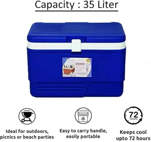 Image of Aristo Insulated Chiller Ice Box | Standard Size for Travel Party Bar Ice Cubes | Cold Drinks | Medical Purpose | 35 Litre, Color May Vary