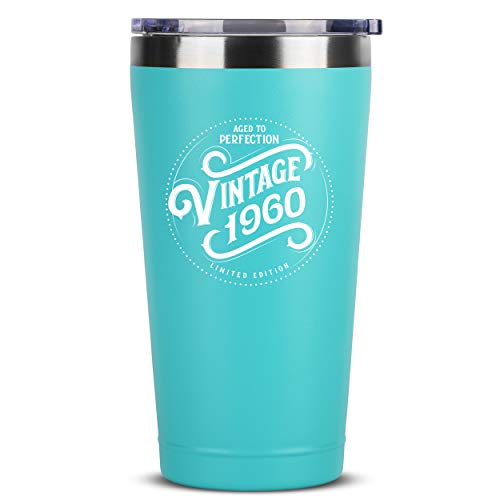 1960 60th Birthday Gifts for Women Men - 16 oz Mint Insulated Stainless