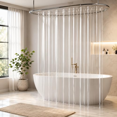 Weava HOME Clear PEVA Shower Curtain 70 x 72 Inch Pack of 2 - Image 2